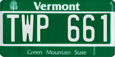 VT license plate TWP661