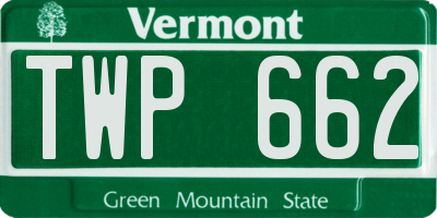 VT license plate TWP662