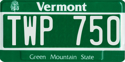 VT license plate TWP750