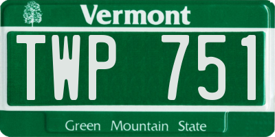 VT license plate TWP751