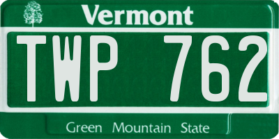 VT license plate TWP762