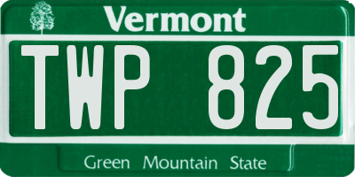 VT license plate TWP825