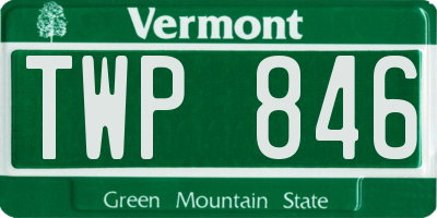 VT license plate TWP846