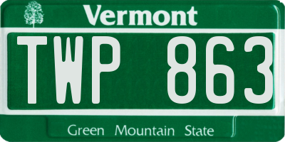 VT license plate TWP863