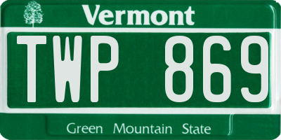 VT license plate TWP869