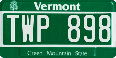 VT license plate TWP898