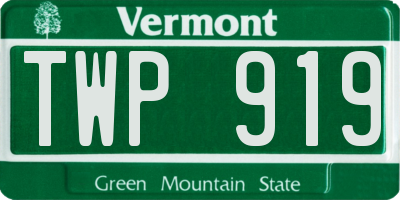 VT license plate TWP919