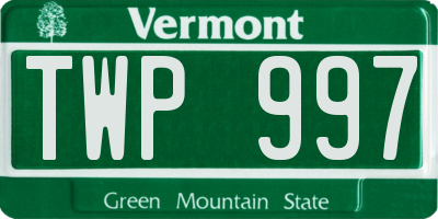 VT license plate TWP997