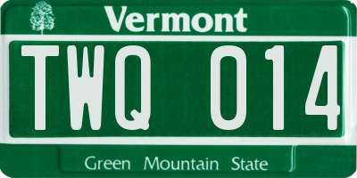VT license plate TWQ014