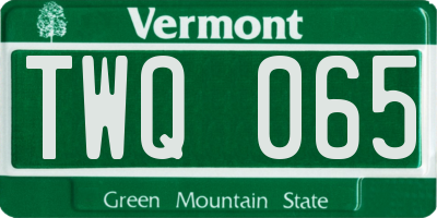 VT license plate TWQ065