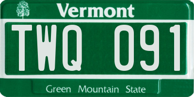 VT license plate TWQ091