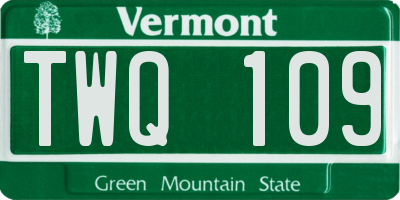 VT license plate TWQ109