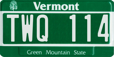 VT license plate TWQ114
