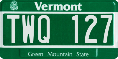 VT license plate TWQ127