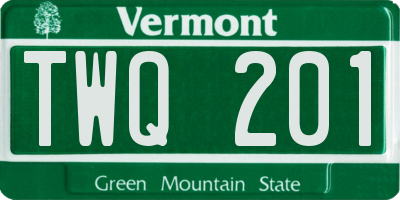 VT license plate TWQ201