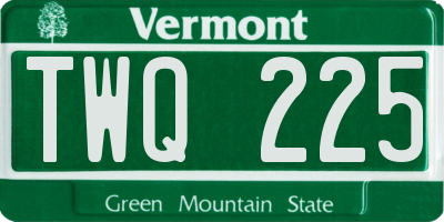 VT license plate TWQ225