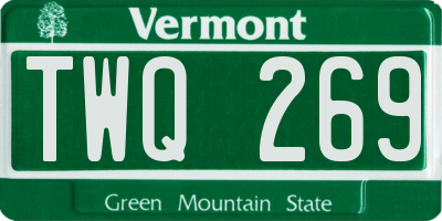 VT license plate TWQ269