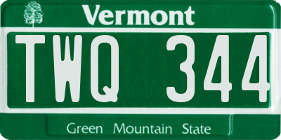 VT license plate TWQ344