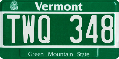 VT license plate TWQ348