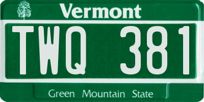 VT license plate TWQ381
