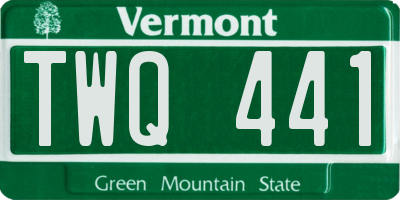 VT license plate TWQ441