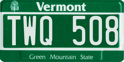 VT license plate TWQ508