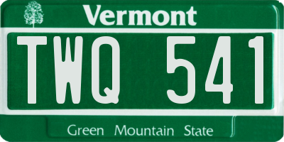 VT license plate TWQ541