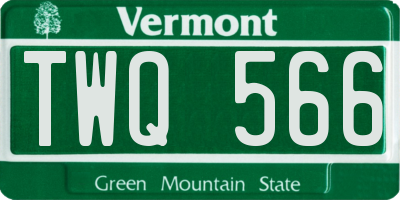 VT license plate TWQ566