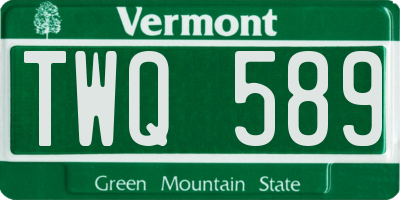 VT license plate TWQ589