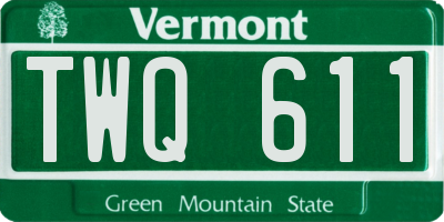 VT license plate TWQ611