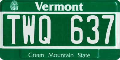 VT license plate TWQ637