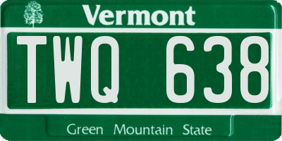 VT license plate TWQ638
