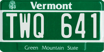 VT license plate TWQ641
