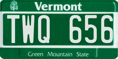 VT license plate TWQ656
