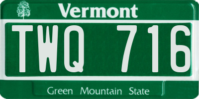 VT license plate TWQ716