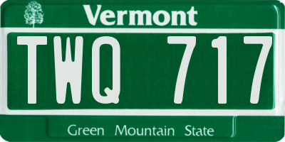 VT license plate TWQ717