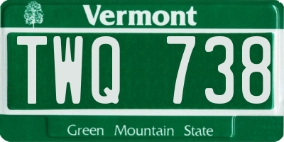 VT license plate TWQ738