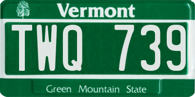 VT license plate TWQ739