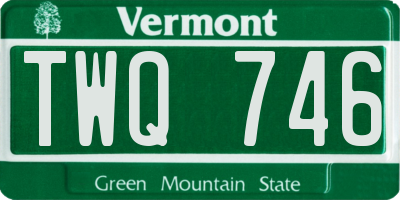 VT license plate TWQ746