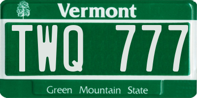 VT license plate TWQ777