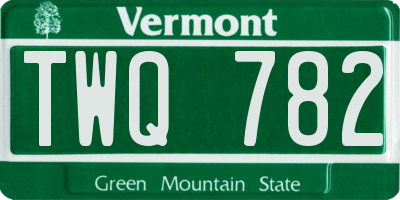VT license plate TWQ782