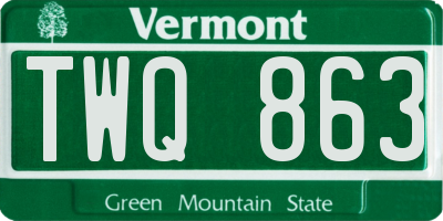 VT license plate TWQ863