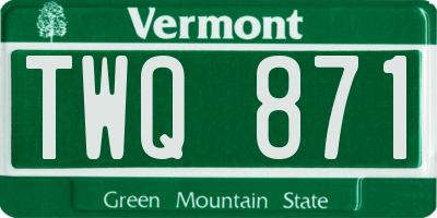 VT license plate TWQ871