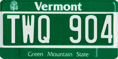 VT license plate TWQ904
