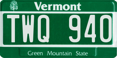 VT license plate TWQ940