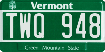 VT license plate TWQ948