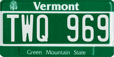 VT license plate TWQ969