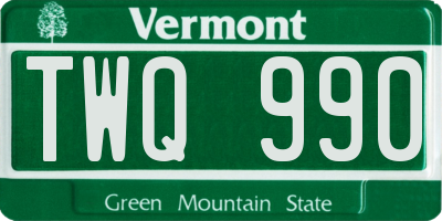 VT license plate TWQ990