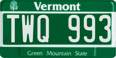 VT license plate TWQ993
