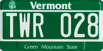 VT license plate TWR028